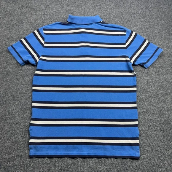 Polo Ralph Lauren Polo Shirt Mens L Blue Striped Short Sleeve Cotton Casual - Picture 3 of 6